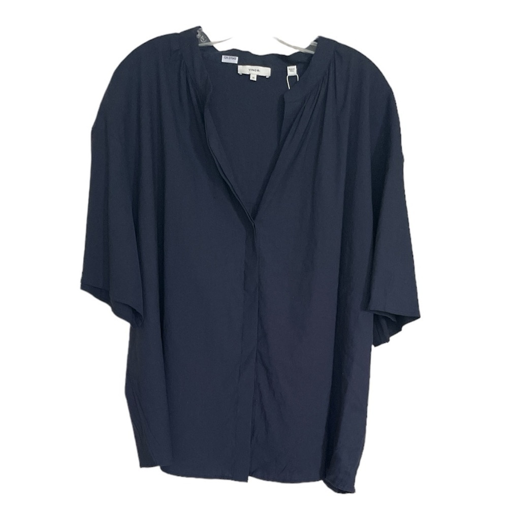 Vince Flutter Sleeve Linen Blend Top  sz 2X